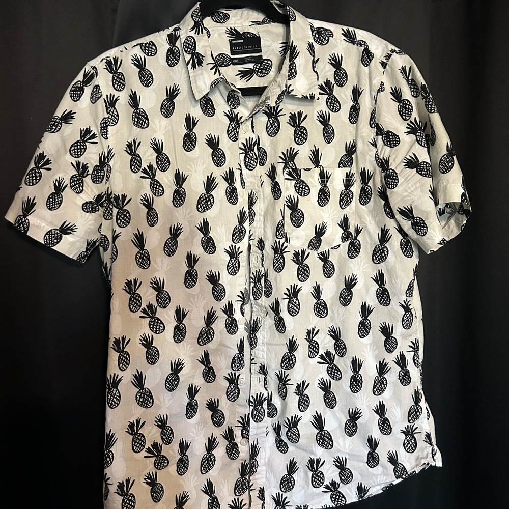 Pineapple Print Men's Casual Shirt